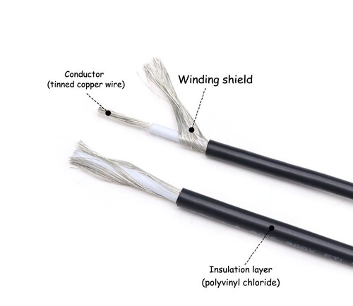 UL1185 schwarz/grau abgeschirmtes Kabel 10 ~ 28 AWG Single Core verzinntes Coppe Audiokabel - Bild 6 von 10