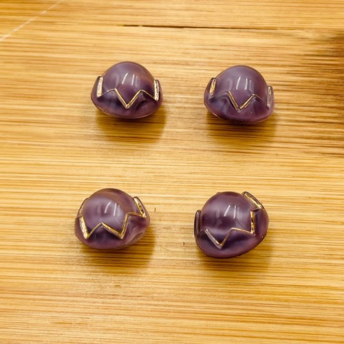Vintage lila Moonglow Schaft runde Kuppel Gold Glanz Knopf (4er Set) seltene Farbe - Bild 3 von 11