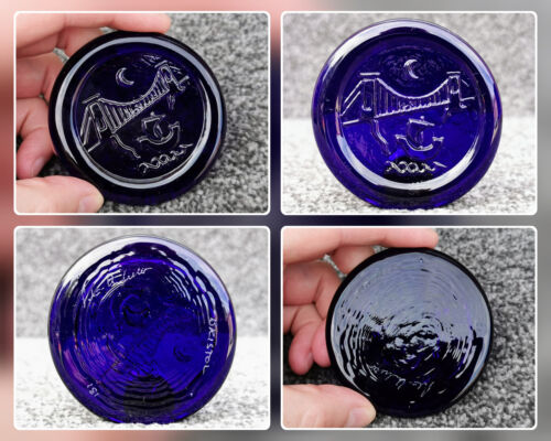 Bristol Blue Glass Coaster Cobalt Clifton Suspension Bridge Collectable - Picture 10 of 10