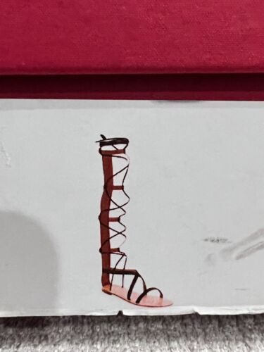 $1345 Woman's Valentino Black Sea Element Gladiator Flat Sandals Shoes Size 38 - Picture 2 of 11