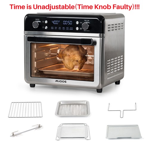 Mioos Air Fry Toaster Convection Oven 26 Quart 12 Menus (Time is unadjustable!)