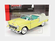 1:18 AUTOWORLD Chevrolet Bel Air Cabriolet Open 1955 Yellow Silver AMM1285-06 Mo