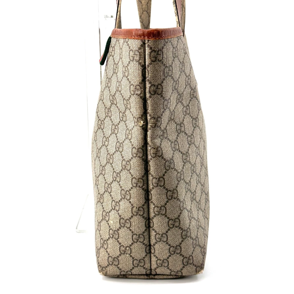 Auténtico bolso de mano Gucci Sherry Line PVC marrón 211134 Foto 4 de 4