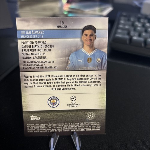 Julian Alvarez Refractor 2024 topps Stadium Club Chrome - Bild 2 von 2