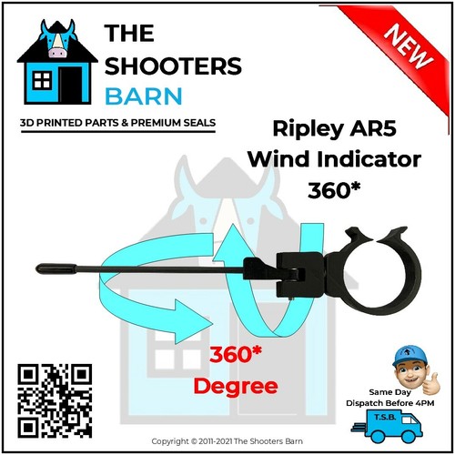 Ripley AR5 Field Target HFT Deportes Clip-on Wind Indicador 180 o 360 Grados Nuevo - Imagen 5 de 13