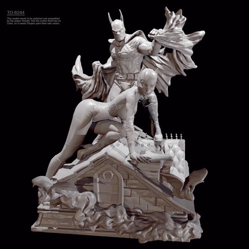 H/80mm resin figure model Batman Men and Women 3D Printing Unassembled Unpainted - Picture 3 of 7