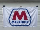 Vintage Marathon 3’x5’ Flag Gas Station Petroleum Tanker Ship Fuel Racing