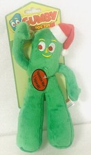 Gumby Green Christmas Ultra Soft Dog Toy With Squeaker Holiday Plush 9” New