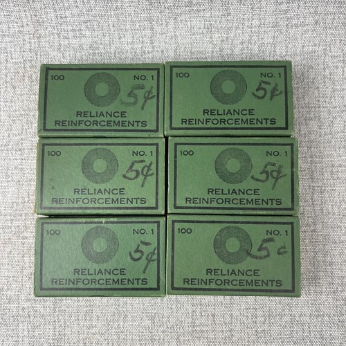 Lote de 6 cajas vintage de suministros de oficina Reliance Reforcements - Imagen 3 de 8