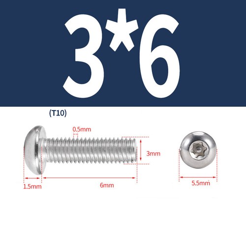 TORX BUTTON HEAD SECURITY BOLTS, ANTI VANDAL SCREWS M3 M4 M5 M6 M8 M10 STAINLESS - Picture 11 of 80