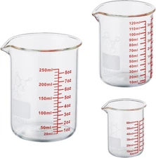 High Borosilicate Glass Measuring Cup Set-V-Shaped Spout，Includes 60Ml(2Oz), 120