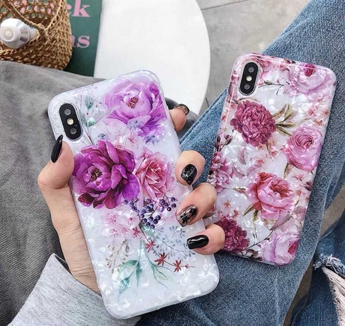 Glänzende Blume stoßfeste Hülle für iPhone 14 15 Pro 13 15 Pro 11 XR 12 7 8 SE - Bild 3 von 13