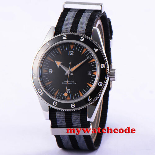 41 mm CORGUET esfera negra Miyota reloj automático para hombre Japón cristal zafiro NH35A - Imagen 3 de 11