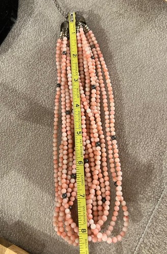 Collar Dtr Jay King Piel de Ángel Rosa Coral 925 - Plata Esterlina 8 Hebras #8308 - Imagen 6 de 7