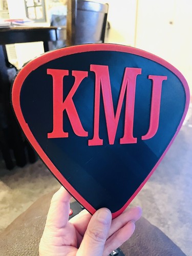 Gitarrenplektrum maßgefertigt Monogramm übergroßes Gitarrenplektrum Wandbehang 3D-Druck Kunst