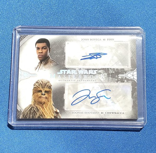 2018 Star Wars Masterwork Black Dual Auto John Boyega Finn Chewbacca Joonas 3/5 - Picture 1 of 12