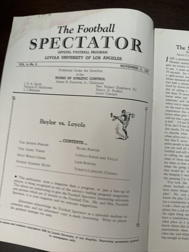 1938 vintage college football program Baylor vs Loyola - Picture 2 of 8