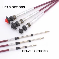 Vernier Throttle Cable, 1/4-28 Threaded Rod, Clamp Hub (choose head & travel)