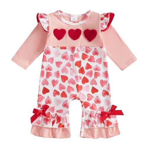 Baby Girl Fall Outfits Newborn Ribbed Knit 0-3 Months A Valentines Heart Red - Bild 6 von 8