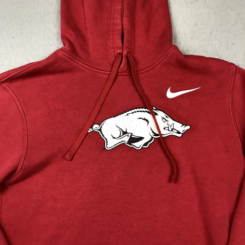 Arkansas Razorbacks Hoodie Mens Medium Red Nike Sweatshirt Pullover NCAA - Picture 2 of 9