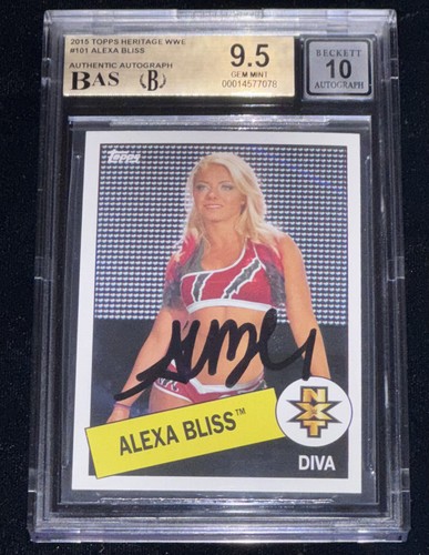 Alexa Bliss 2015 Topps Heritage WWE NXT Signed Rookie Card BAS BGS 10 Auto (RC) - Picture 5 of 5