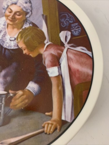 Norman Rockwell Decorative Collector Plate Mothers Day 1982 The Cooking Lesson - Picture 6 of 13