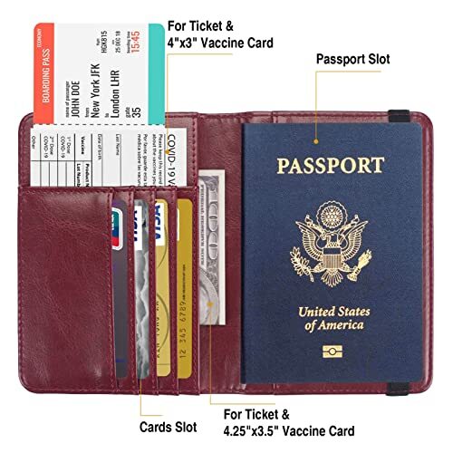 Passport Holder Cover Case Travel Wallet Case Passport Cards Protector Leather C - Picture 3 of 9