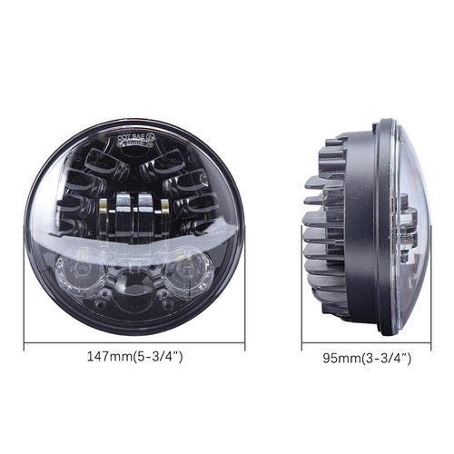 5 3/4" LED Headlight Hi/Lo Turn Signals For Harley  Dyna Wide Glide Custom FXDWG - Afbeelding 4 van 12