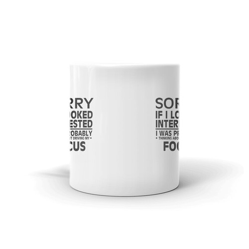 Thinking About Driving My Focus Tea Coffee Ceramic Mug Office Work Cup - Picture 3 of 3