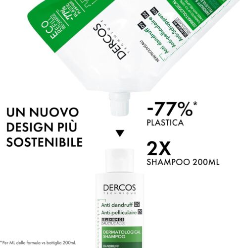 Vichy Dercos, Shampoo Anti-Forfora DS, Per Capelli da Normali a Grassi, 390ml - Foto 11 di 14