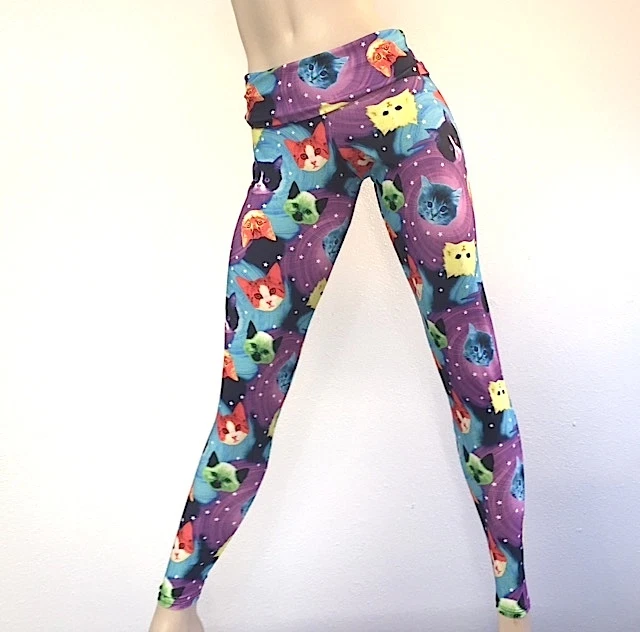 Crazy Cat Lady Hot Yoga Pants Fold Over/Low Rise Legging SXYFITNESS MADE IN  USA