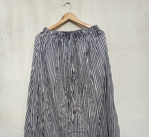 Indian Long Cotton Black Striped Print Skirt Womens Clothing Partywear Skirts US - Picture 2 of 3