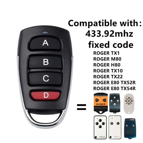 Roger E80 TX52R 433.92 MHz E80/TX52R/2 2 Channel Fixed Code Remote Control