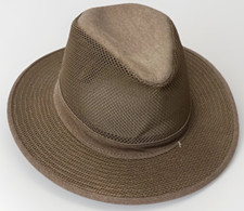 VTG NWOT Not Worn Henschel Brown Aussie Breezer Mesh Cowboy Fedora Hat Sz Large