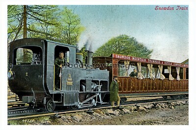 ptc4090 - Wales - Early view, Snowdon Mountain Engine No.2 & Carriage, print 6x4