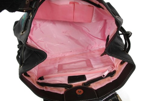 Anuschka Leather Black Hobo Shoulder Handbag Hand Painted Feathers Art,Vintage  - Picture 10 of 10