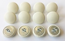 12 Wire Eye Upholstery Buttons Ivory Vinyl Choice Of Sizes 22 30 36 45