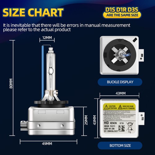 D4S Globes Xenon HID Headlight Bulbs 8000K For Toyota Camry Corolla Prius RAV4 - Picture 2 of 10