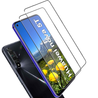 Für Huawei Nova 5T Echt Glas Display Schutz Panzerfolie 9H Schutzglas - 2x