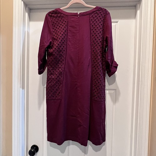 NEW Skies Are Blue Linen Dress Womens Size Medium Wine Long Sleeve Stitch Fix - Picture 9 of 10