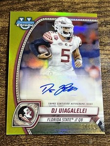 DJ UIAGALELEI 2024 Bowman Chrome University Yellow Refractor Auto /75 #PA-DUI