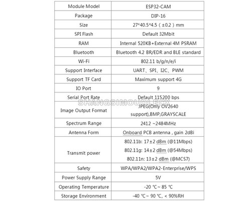 ESP32-S WIFI Bluetooth ESP32-CAM Development Board OV2640 2.0MP Camera Module - Bild 12 von 12