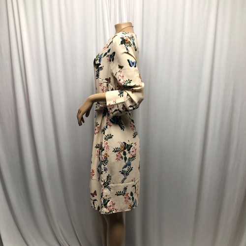 H and M Dress Womens Size 10 Pink Floral Print Belted Lightweight Cottagecore - 第 3/8 張圖片