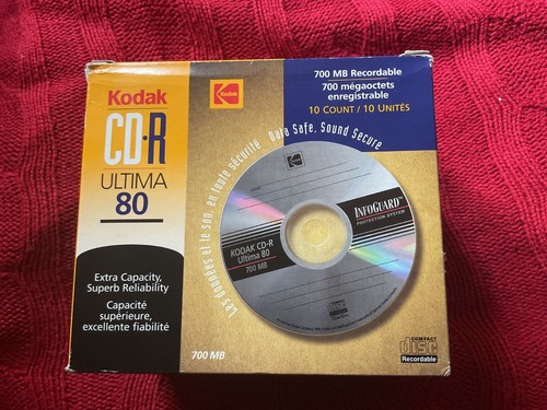 Kodak CD-R Ultima 80 10 pack 1x~12x Speed 700MB 80 Min New Scuffed Box  - Picture 1 of 4