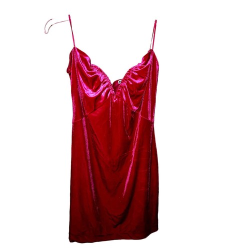 So Dress Juniors Large 11 13 Velvet Hot Pink Strapless Partial Cocktail Barbie - Picture 5 of 11