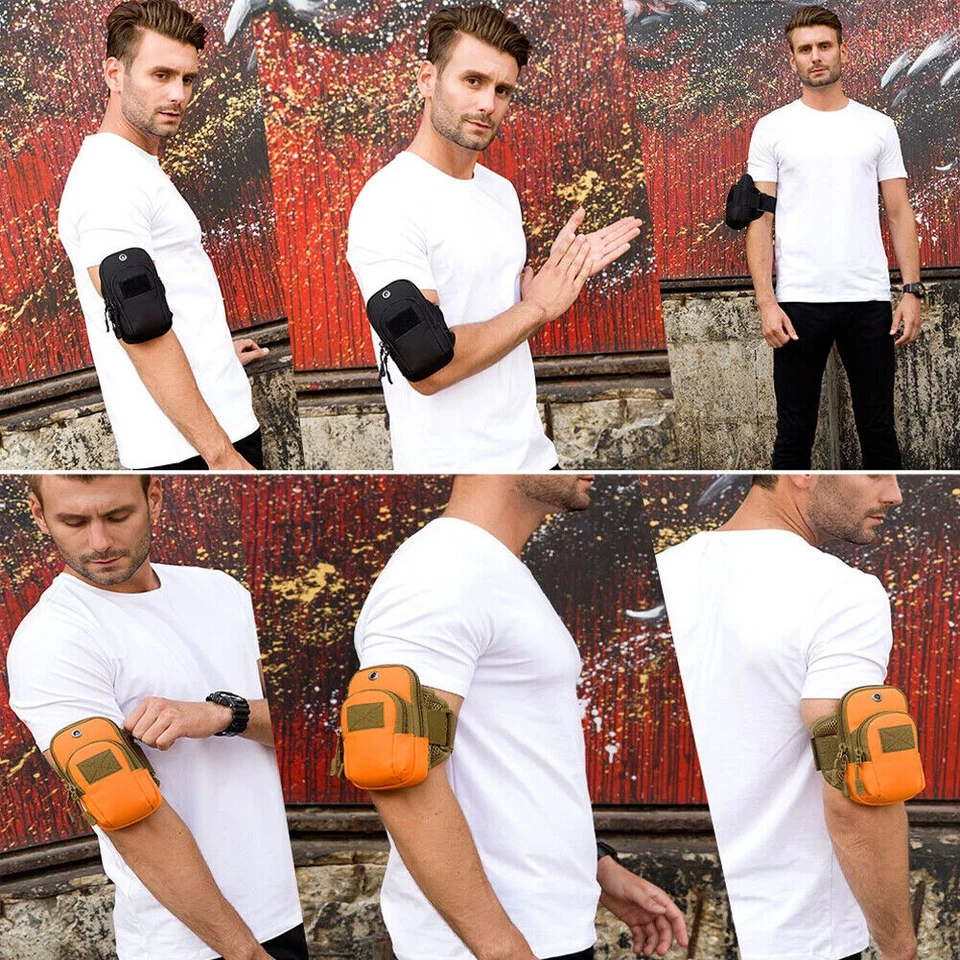 Estuche táctico para deportes al aire libre con banda para el brazo para teléfono celular bolsa para gimnasio EE. UU. Foto 2 de 4