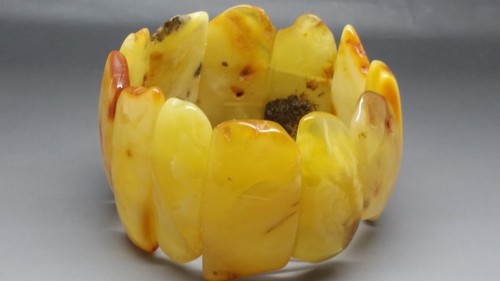 Bracciale Ambra Baltica Naturale Originale 60 gr Senza Miglioramento Butterscotch - Foto 3 di 7
