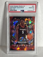 2020-21 Panini Prizm DP Anthony Edwards rookie RED ICE  PSA 10 GEM MINT