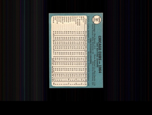 1965 Topps 91 Chicago Cubs Team EX #D475413 - Picture 2 of 2