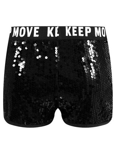 Kids Girls Shorts Printed Waistband Bottoms Party Pants Hip-hop Workout Ballet - Picture 23 of 79
